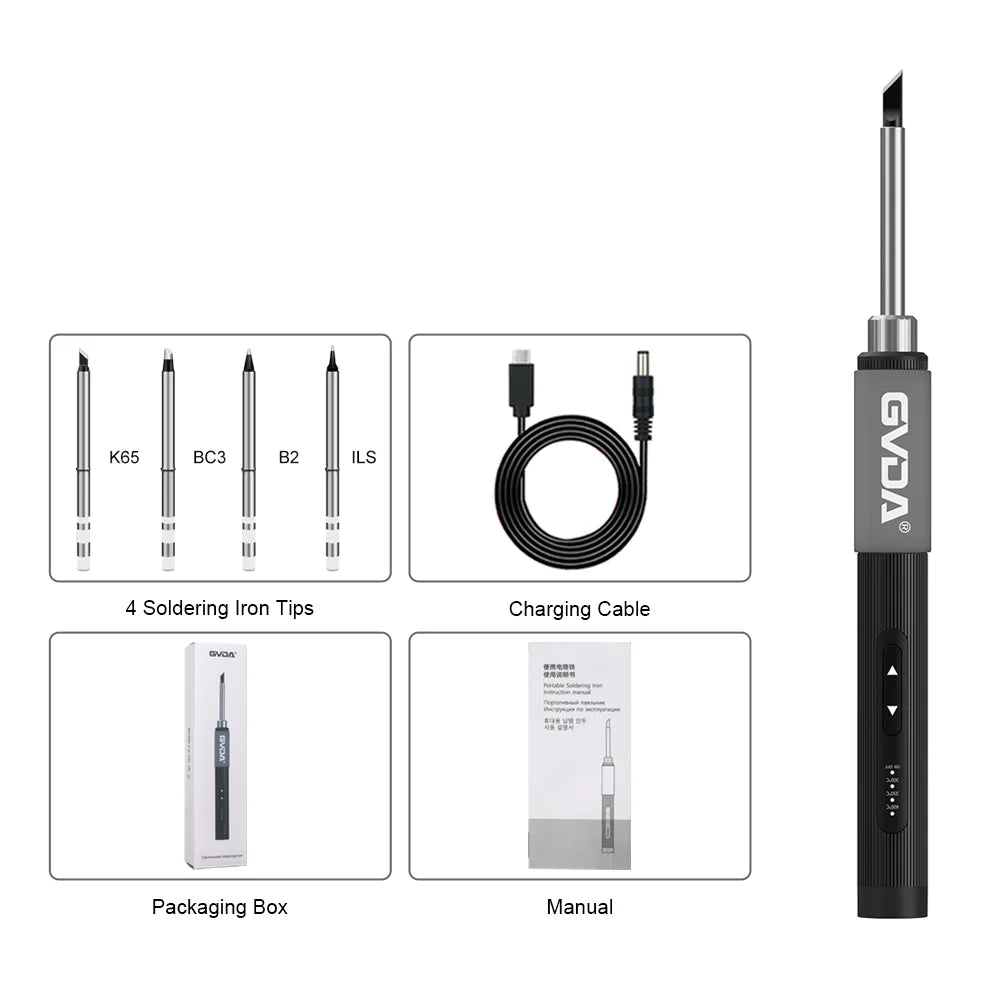 GVDA Electric Soldering Iron Welding Tool Ceramic Heater Welding Solder Rework Station Repair Heat Pencil Portable Soldering Pen