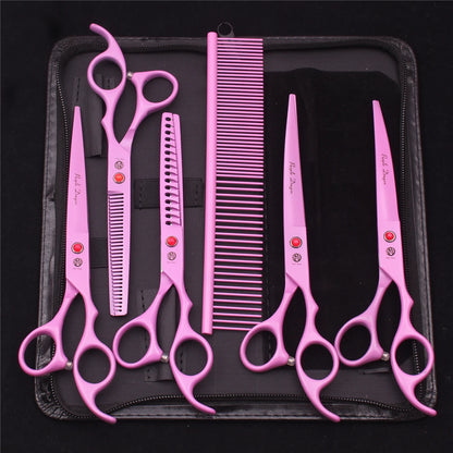 Pet Grooming Scissors Purple Dragon Japan Stainless Pink Curved Scissors For Dogs Dog Thinning Scissors Pet Chunker Shears Z3003