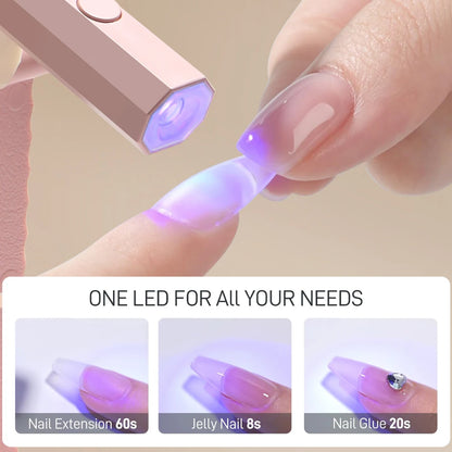 YIKOOLIN Mini Handheld UV Light Fast Gel Nail Drying Lamp for Home Salon Tools Professional Nail Phototherapy Flashlight Pen