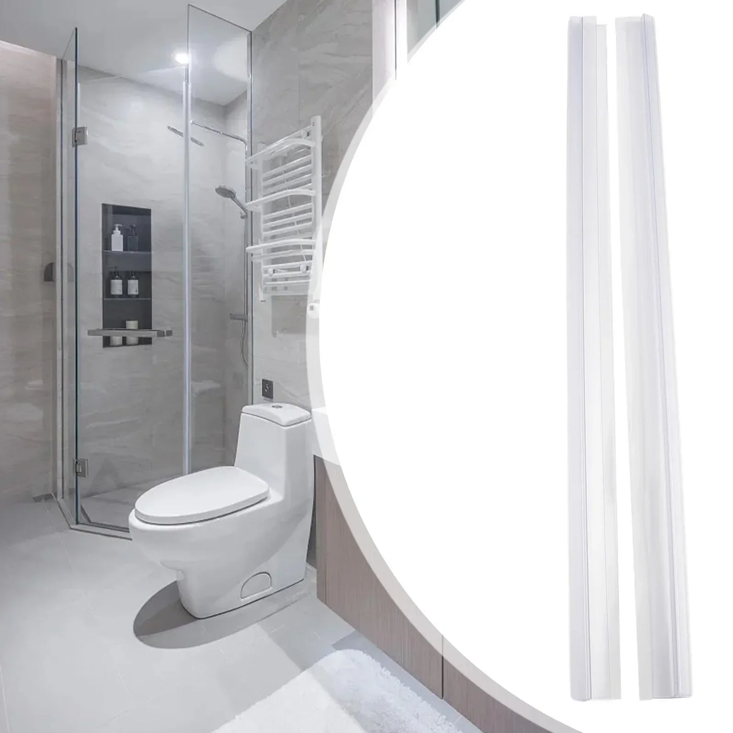 2pcs Bathroom Shower Screen Door Seal Strip PVC 4-6mm Glass Door Bottom Stripping Seal Sweep Water Blocking Strips 50cm