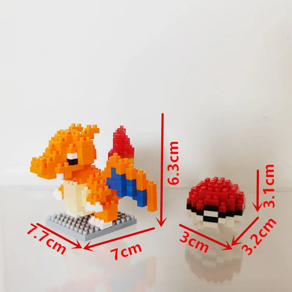75 Style Building Blocks Assembly Anime Picachu Charizard Doll Blastoise Bulbasaur Gengar Bricks Figures Toy for Kid Gift