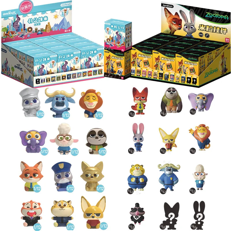 JANDOOM Disney Zootopia Judy Hopps Nick Wilde Bogo Clawhauser Anime Figur Model Rice Grain Doll Blind Box Toys Birthday Gifts