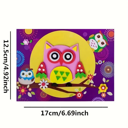 10 piece 3D EVA foam sticker set, DIY cartoon animal learning education painting sticker, art classroom painting puzzle handicra