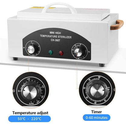 High Temperature Cleaning Box with Timer Dry Heat Sterilizer For Sundry Beauty Hair Nail Metal Tools With Handle