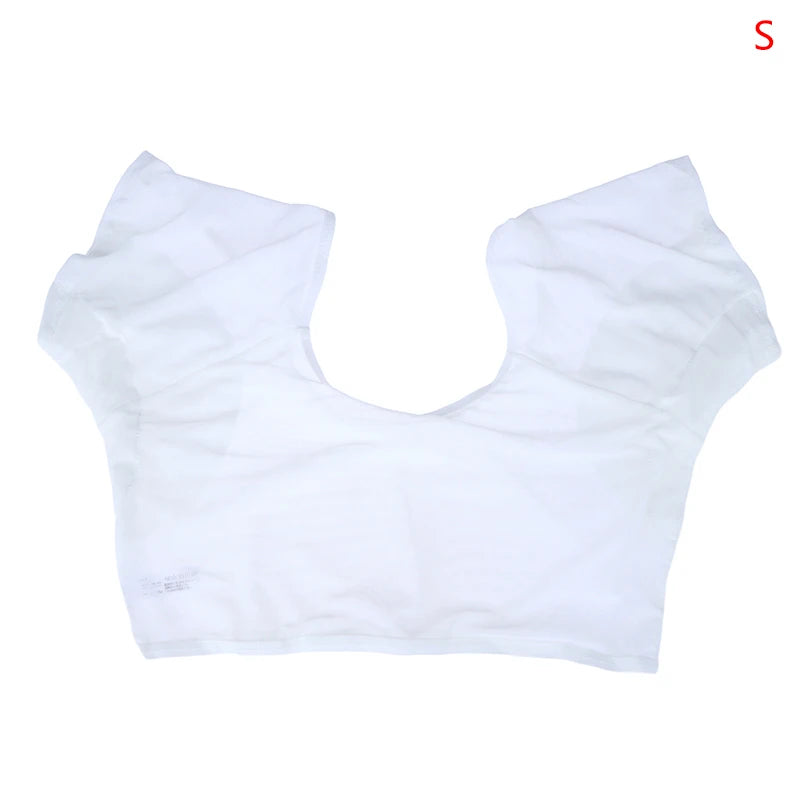 Transparent Mesh Ultra-thin Vest Absorbent Deodorant Pad Women T-shirt Washable Sweat Proof Under Top With Underarm Sweat Pads