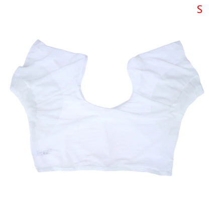 Transparent Mesh Ultra-thin Vest Absorbent Deodorant Pad Women T-shirt Washable Sweat Proof Under Top With Underarm Sweat Pads