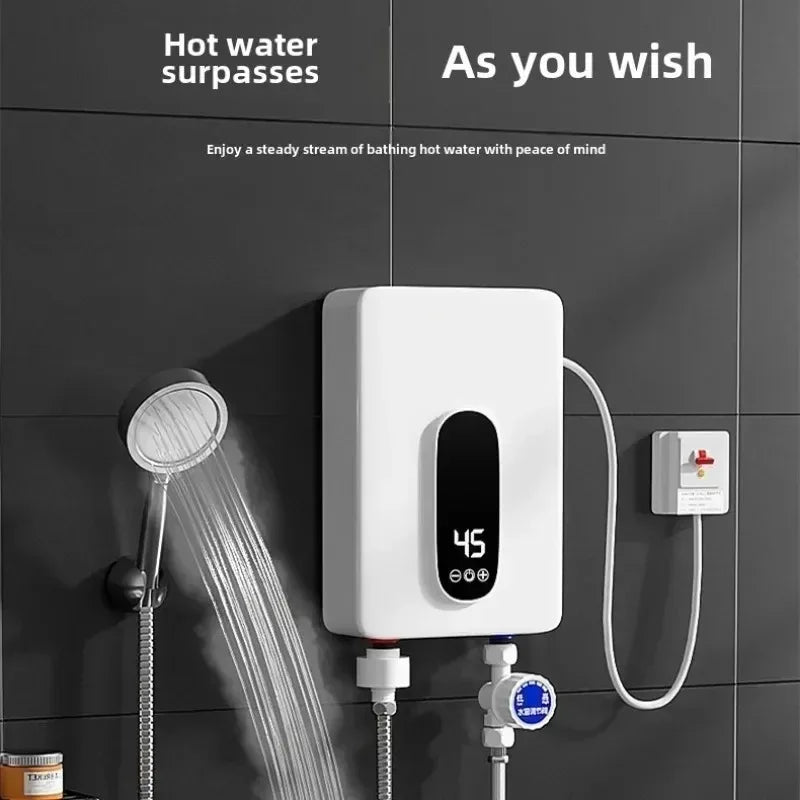 220V Instant Hot Water Heater Tankless Electric Compact for Bathroom Toilet Energy Saving On-Demand Solution