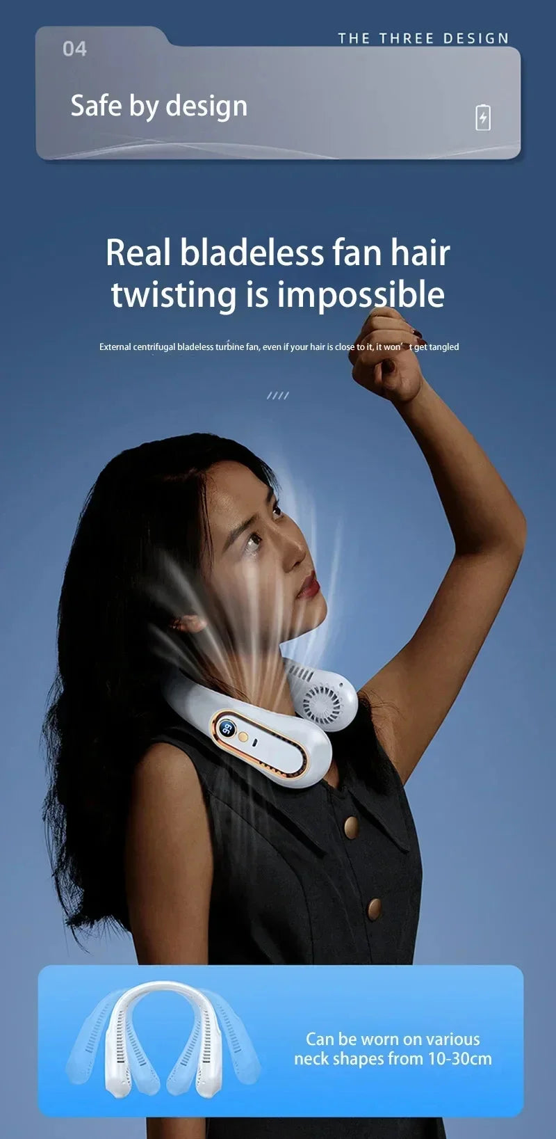 Lenovo Hanging Neck Fan USB Portable Small Bladeless Lazy Person Hanging Neck Charging Silent Cooling Air Conditioning Outdoor