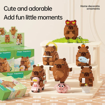"Capybara Building Blocks Set - Cute Water Guinea Pig DIY Model | Fun STEM Toy for Kids & Adults"