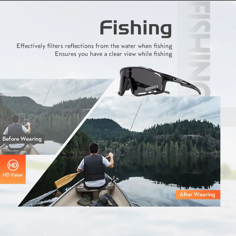 Kapvoe Cycling Glasses MTB Riding Running Sunglasses UV400 Skiing Fishing Climbing Goggles Man Woman Bike Bicycle Eyewear