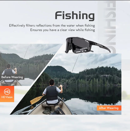 Kapvoe Cycling Glasses MTB Riding Running Sunglasses UV400 Skiing Fishing Climbing Goggles Man Woman Bike Bicycle Eyewear