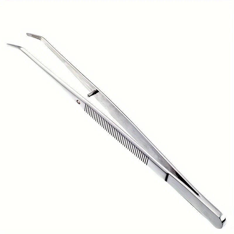 1/2pcs Stainless Steel Multi-Purpose Eyebrow Tweezers - Perfect for Nail Art, Dental Crystals & Cotton Picking Sharp Tweezers