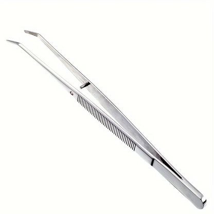 1/2pcs Stainless Steel Multi-Purpose Eyebrow Tweezers - Perfect for Nail Art, Dental Crystals & Cotton Picking Sharp Tweezers