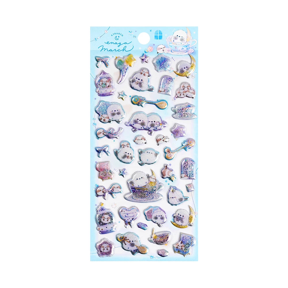 3 pcs/6 pcs Sweet Candy Pets Cat Coffee Cakes Flash Puffy 3D Stickers Scrapbooking Diy Diary Stationery Stickers School Supplies