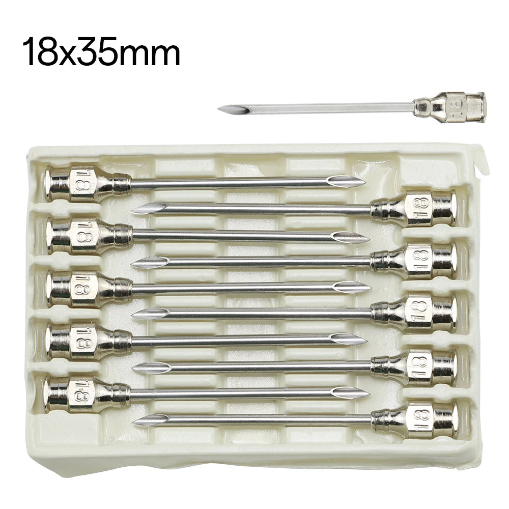 10pcs Stainless steel veterinary needles Syringe Dispensing Needle For Farm,Fluid Supplement,Livestock, Poultry,Glue Dispensing