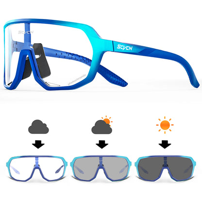 SCVCN Men Cycling Glasses Photochromic Sunglasses Mountain Bike Road Bicycle Eyewear MTB Cycle Goggles Sports UV400 Glasses Hot