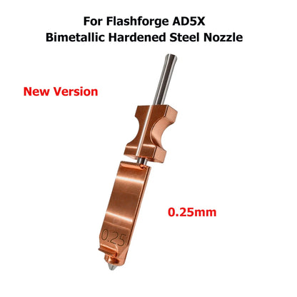 Flash Forge Ad5x Accessories Bimetallic Nozzle AD5X New Upgraded Hardened Steel Hotend Nozzles 0.2/0.4/0.6/0.8 3D Printer Parts