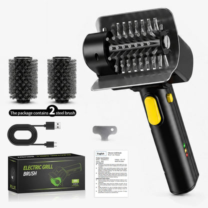 Hippcron Rechargeable Electric Grill Brush 1100 RPM – 304 Stainless Steel Barbecue Cleaning Tools Ergonomic Non-Slip Handle