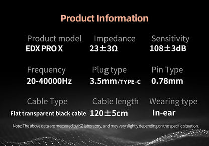 KZ EDX PRO X Dynamic Drive Earphone HIFI Bass Music Earbud Sport Noise Cancelling Headset KZ EDXPROX ZSTX ZSN PRO ZAS EDA ZVX
