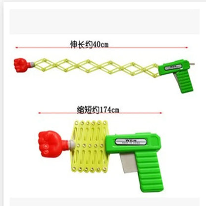 2PCS Retractable Fist Shooter Trick Toy Gun Funny Prank Toys Plastic Festival Gift for Fun Classic Elastic Telescopic Fist