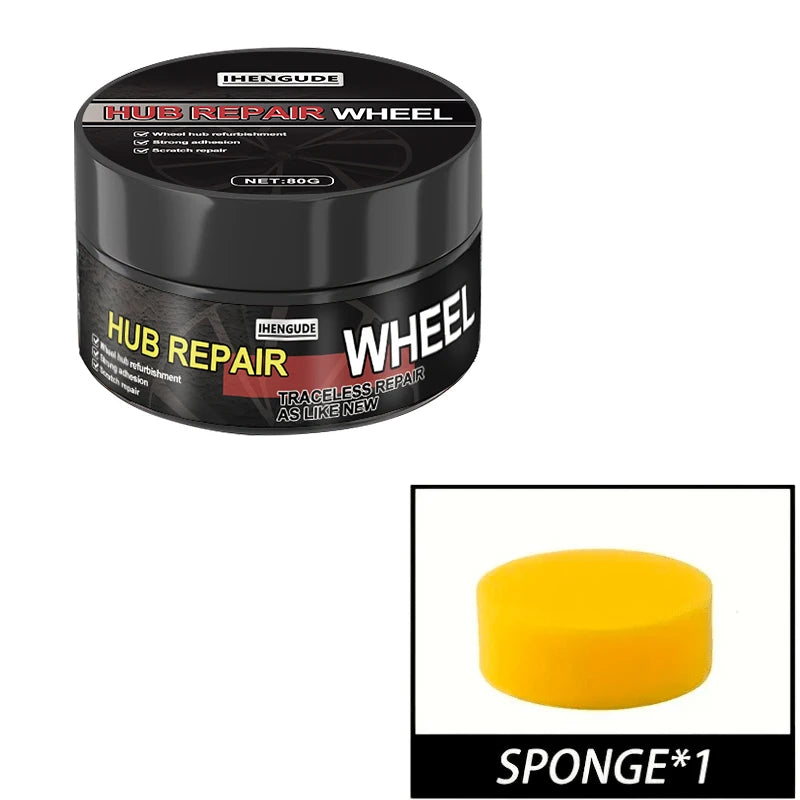 Car Wheel Cover Repair Kit, Removes Wheel Cover Oxidation and Scratches, Chrome Refurbishment, Fade Repair, Restores Original Shine, Universal Wheel Hub Repair Kit, Scratch Remover and Oxidation Cleaning Repair Paste