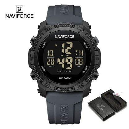 NAVIFORCE NF7104  Men's LCD Digital Casual Date and Week Alarm Waterproof Silicone Strap Electronic Watch