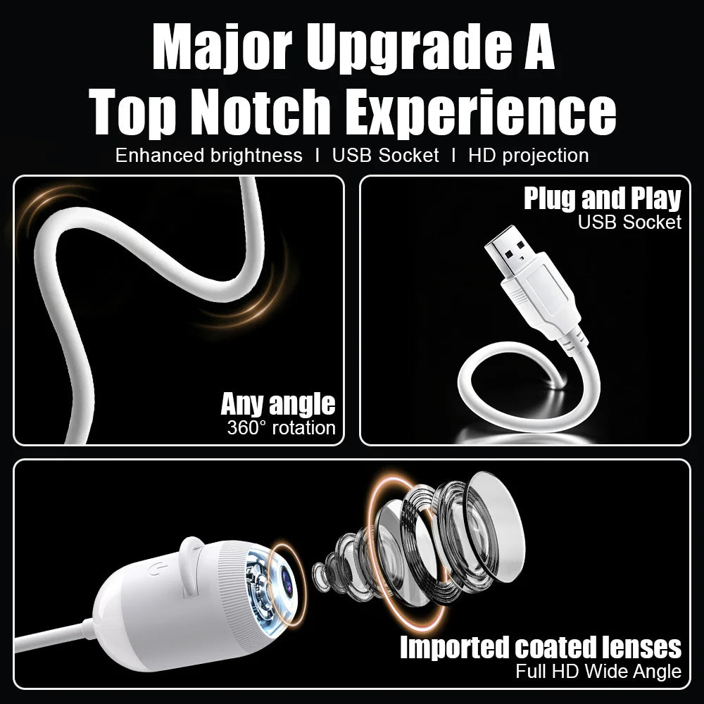 Explosive USB Starry Sky Projection Light for Car Interior, Home, Bedroom, Nightlight, Romantic Galaxy Atmosphere Light