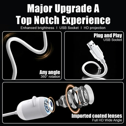 Explosive USB Starry Sky Projection Light for Car Interior, Home, Bedroom, Nightlight, Romantic Galaxy Atmosphere Light