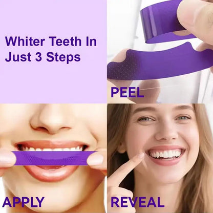 7pcs Purple Teeth Whitening Strips Professional Tooth Stain Removal Brighten Dental Bleaching Kit For Sensitive Teeth Oral Care