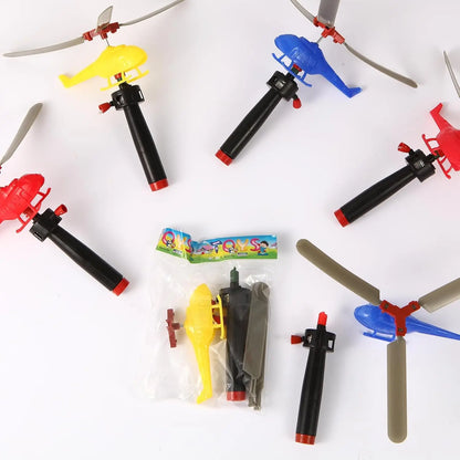 1/3/6 PCS Outdoor Sports Flying Toys Handle Pull Wire Planes Toys Flying Toy Helicopter, 360° Rotating Helicopter