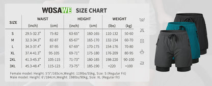 WOSAWE Bicycle Shorts Spring Summer Motocross Racing Shorts Downhill Mountain Bike short Pants Non-removable Cycling Underwear