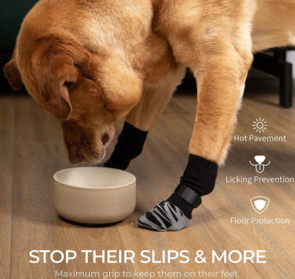 Outdoor Pet Dogs Breathable Socks Black Tie Anti-shedding Medium Large Dog Non-slip Socks Waterproof Dogs Shoes Pet Supplies