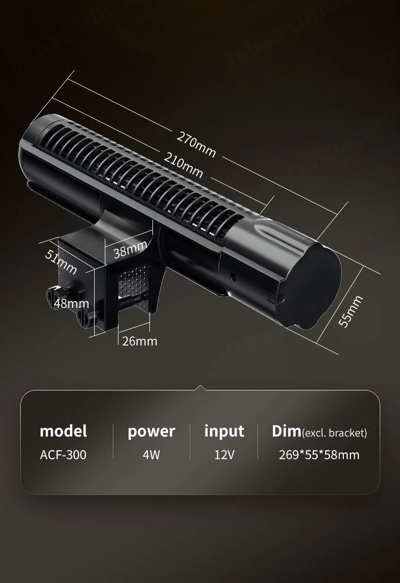 Jebao Jecod ACF Series Aquarium Cooling Fan - Mute Automatic Temperature Control Fan, 12V 3W