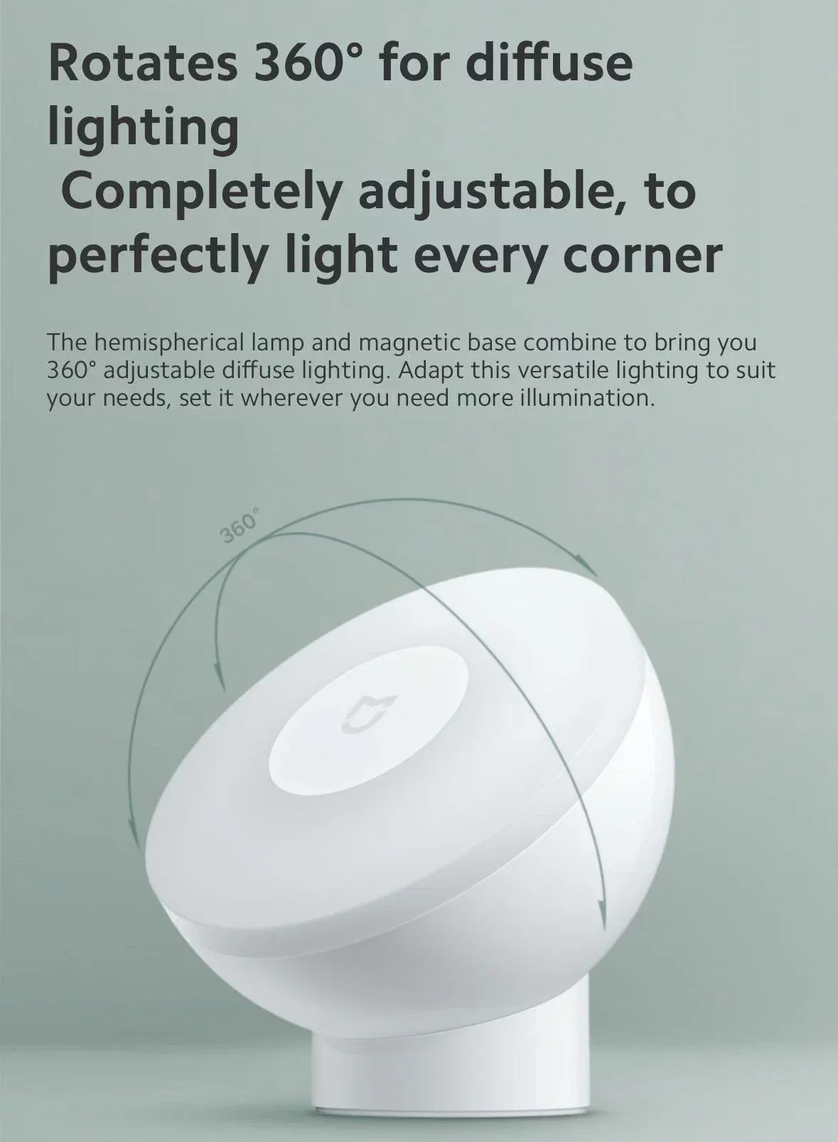Original Mijia Night Light 2 Smart Motion Sensor, Dimmable Brightness Auto Light Sensing Bedside Lamp for Bedroom Kids Adults