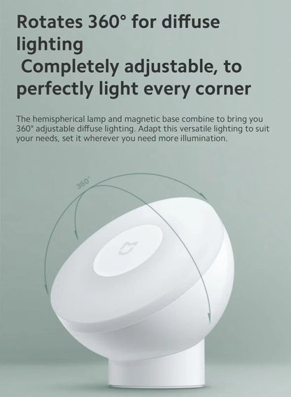 Original Mijia Night Light 2 Smart Motion Sensor, Dimmable Brightness Auto Light Sensing Bedside Lamp for Bedroom Kids Adults