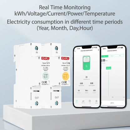 Tuya WiFi ZigBee MCB Smart Circuit Breaker 1/2P 63A Switch Energy Meter Timer Relay kWh Voltage Current Protector Remote Control