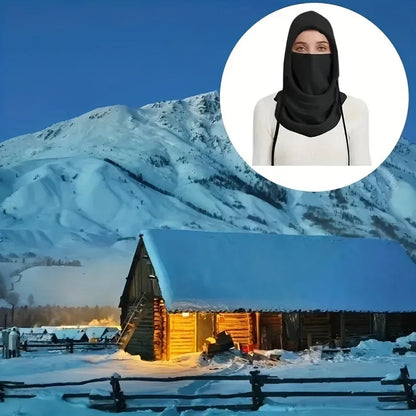 Unisex Winter Balaclava Hat - Windproof Mask with Drawstring, Motorcycle Riding Headwear Warm Winter Hat for Cold Weather