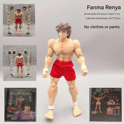 kucikuji 1/12 Scale Anime Baki Hanma Oni Action Figure Real Man Assembly Model Figurine Office Desktop Decoration Ornaments