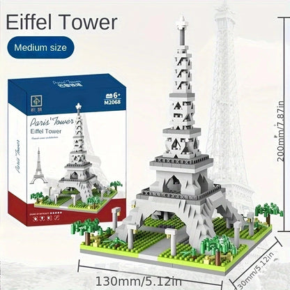 Paris Eiffel Tower children's puzzle micro particle block assembly landmark building model ornament boy toy high difficulty