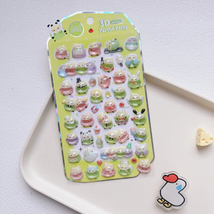NEKONI Cute Animals Seal Bear Penguin 3D Stickers Scrapbooking DIY Journaling Stationery Diary Cute Stickers School Supply