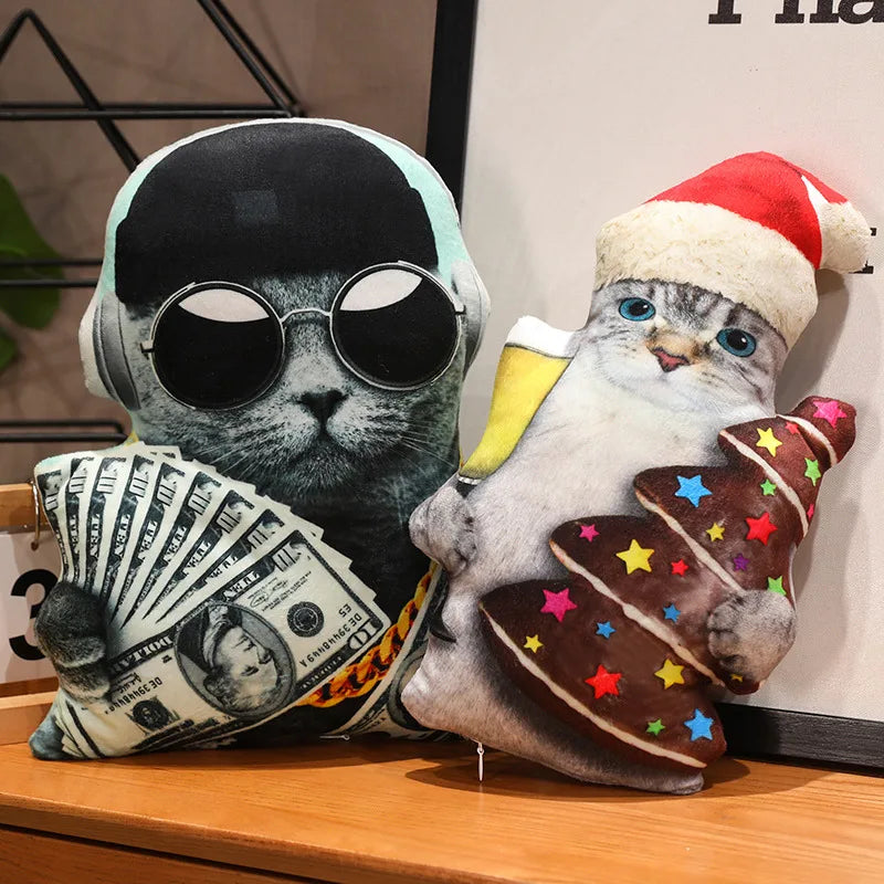 10 Style 30cm Cute Simulation Funny Happy Cat Throw Pillow Plush Toy Stuffed Animal Birthday Holiday Gift Kids Collectible Toy