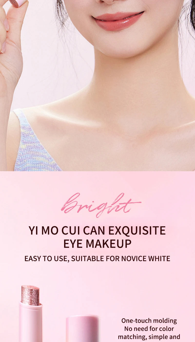 Water-Gloss Jelly Eyeshadow Stick Is a One-Swipe Makeup Highlight Eyeshadow Stick with Pearl Shimmer in Multiple Colors. Luminous Highlight Eyeshadow Stick Is a Two-Use Stick for Eyebrows. Waterproof Effect That Lasts Long an