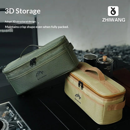 Camping Tableware Storage Bag Multi-Functional Portable Picnic Cookware Bowl Chopstick Organizer for Outdoor Trips