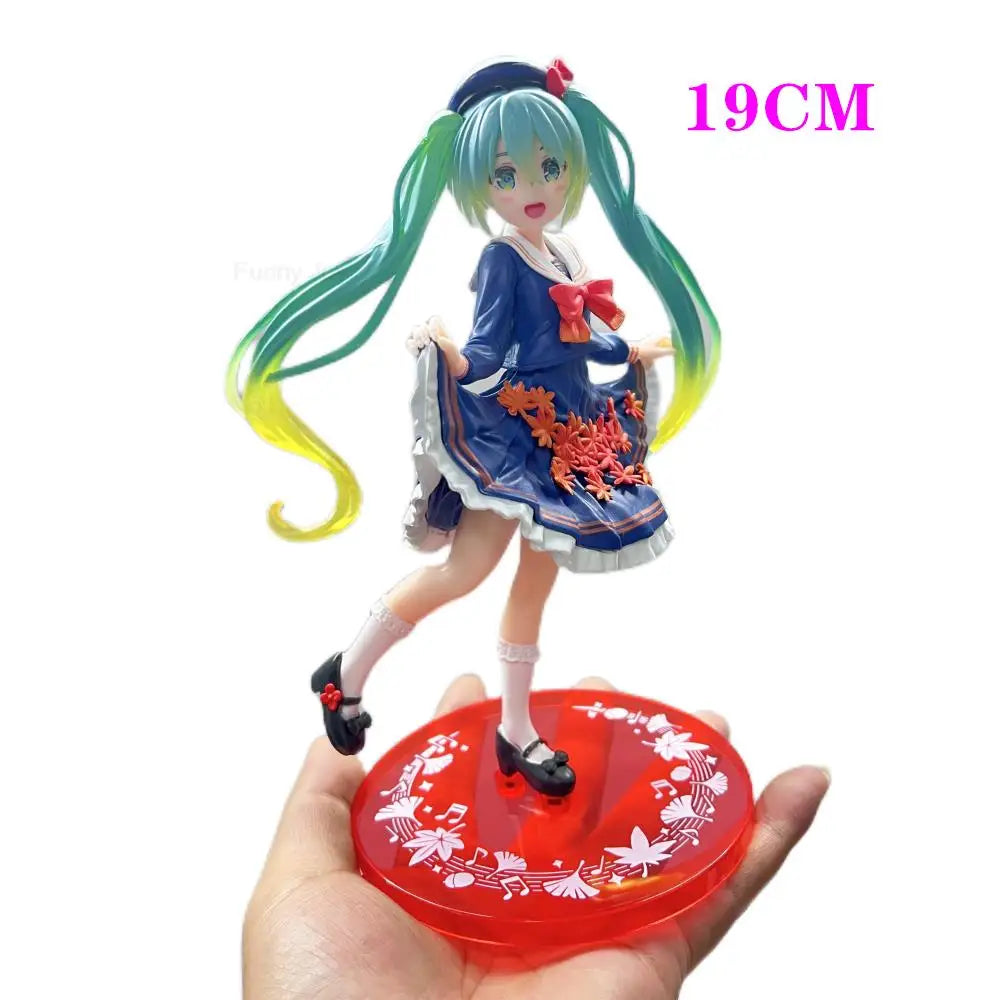 Anime Figure Cherry Blossoms Dress Action Figures Kawaii Swimsuit Vocaloid PVC Collectible Model Toys Girl Gift