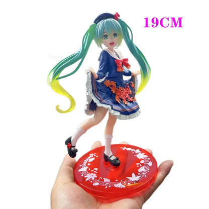 Anime Figure Cherry Blossoms Dress Action Figures Kawaii Swimsuit Vocaloid PVC Collectible Model Toys Girl Gift