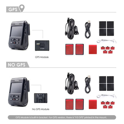 VIOFO A119 V3 2K Car Parking Mode G-Sensor Rota Lens 2560 *1600P DVR Super Night Vision Quad HD Dash Cameras Optional GPS CPL