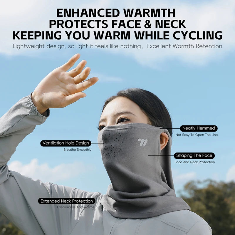 WEST BIKING Thermal Cycling Mask Winter Windproof Breathable Ear-hanging Mask Skiing Climbing Scarf Warm Balaclava Sports Gear