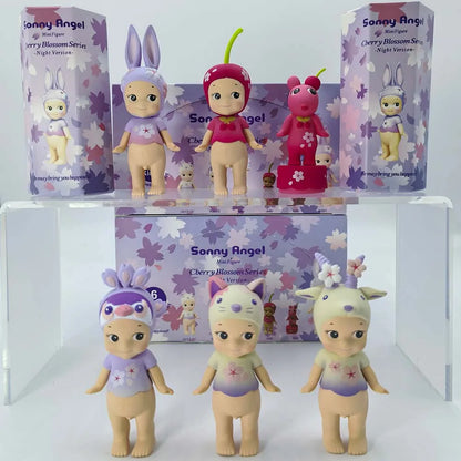 Sonny Angel' Purple Cherry Blossom Series Nigbt Minifigure Version Blind Box Decoration Cute Mystery Surprise Giff