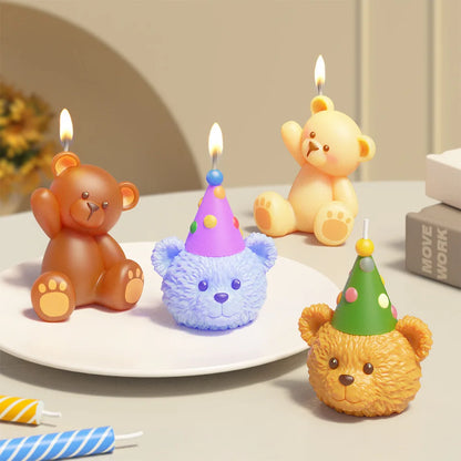 3D Cute Bear Resin Mold for Candle Soap Making Silicone Fondant Chocolate Candy Molds for Cake Decor DIY Art Crafts Gifts Mould