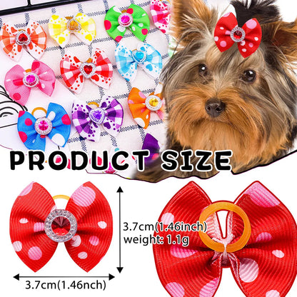 10/20/50PCS Dog Bow Puppy Grooming Accessories Decoration Cats Dogs Hair Bow Wholesale Multicolour Bow Rubber Band Pet Supplies